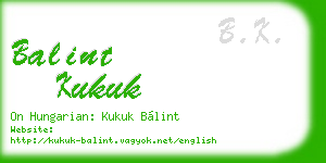 balint kukuk business card